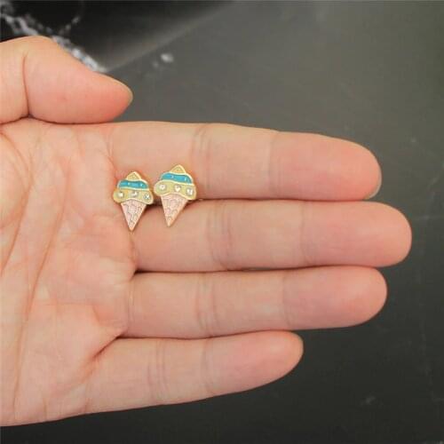 Korean Child Clip Earrings Cute Cake Non Pierced Clip On Earrings Kid Funky Small Stud Ear Rings Korea Accesories For Baby-Girl