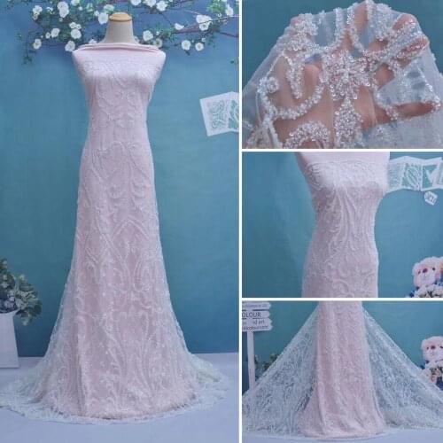 Best Quality Nigerian Lace Fabric with beads Tulle Lace ZH-6295 Fabric french Lace Fabric for bridal dress