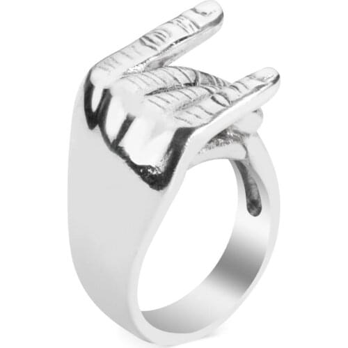 Grey Wolf Sign Men Ring Hand Style Ring High Quality Fashionable Ring Solid 925 Sterling Silver