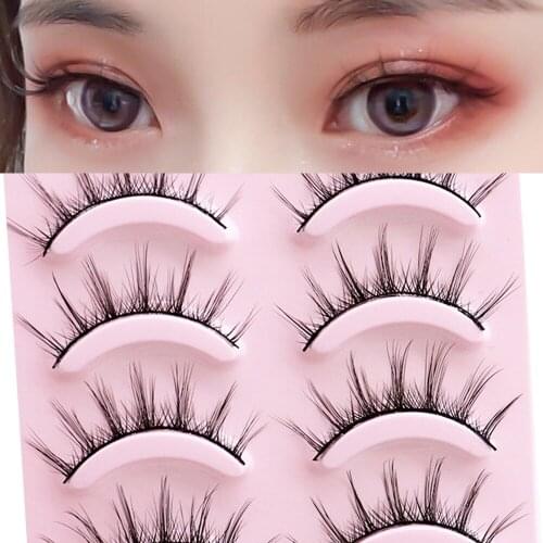 5 Pairs False Eyelashes Synthetic Hardstemmed Natural Thick Cross-Curling False Eyelashes Cos Makeup Eyelashes