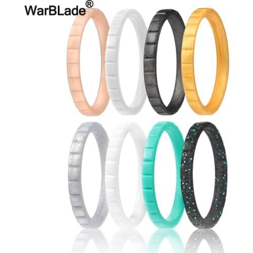 WarBLade 2018 New 3mm Hypoallergenic Crossfit Flexible Silicone Ring For Women Wedding Rings Food Grade FDA Silicone Finger Ring