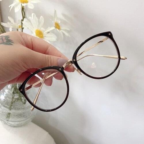2021 New Optical Glasses Frame Women Men Retro Round Oversized Eyeglasses Frames Fashion Metal Spectacles Clear Lenses Glasses