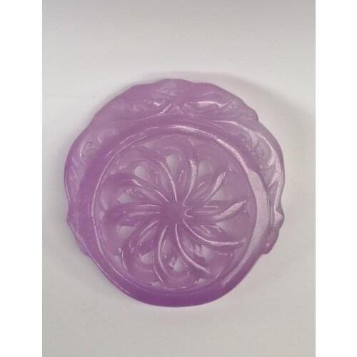 YIZHU CULTUER ART Beautiful Chinese Jadeite Jade Carving Void Dragon Phenix Necklace Pendant Gift