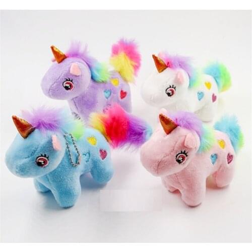 15CM Colorful Unicorn Plush Keychain Pendant Stuffed Animal Rainbow Horse Toys Key Chain Bag Accessories Surprise Gift