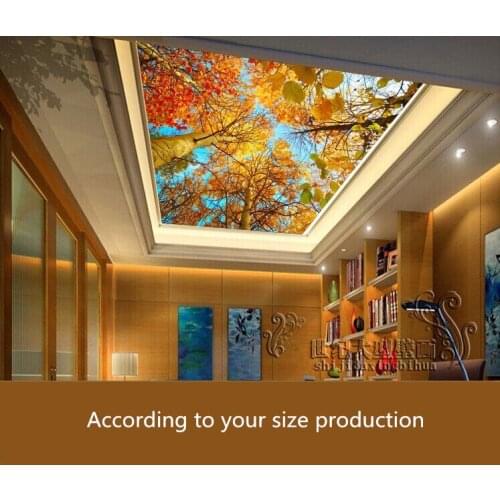 Custom ceiling wallpaper. Woods for the living room hotel restaurant ceiling wall waterproof papel de parede