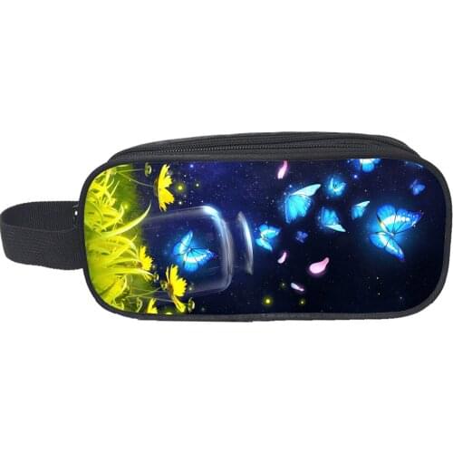 Butterfly Handbags Space Galaxy Customized Boys Girls Women Men Kid Toddler School Casual Pencil case Tote Bag Pouch