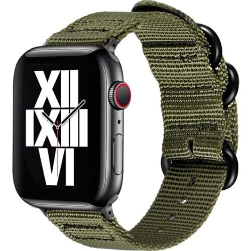 Hot Sell Nylon Watchband for Apple Watch Band Series 5/4/3/2/1 Sport Leather Bracelet 42mm 44mm 38mm 40mm Strap For iwatch Band