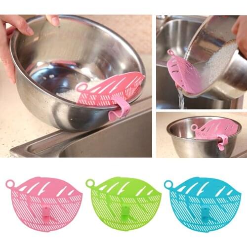 Drain Board Leaf Shape Rice Cleaning Strainer Rice Wash Filtering Baffle Sieve Beans Peas Washing Filter Kitchen Tools Snap-type