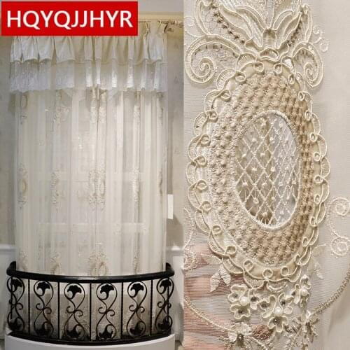 Modern Luxury Villa Embroidered Voile Curtain For Living Room Windows High Quality Elegant Hotel For Tulle Bedroom