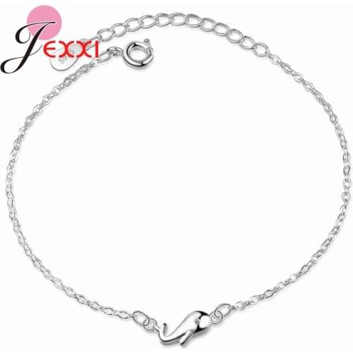 925 Sterling Silver Thin Bracelets Dolphin Pendant Austrian Crystals Hot Sale Jewelry Top Quality Never Fade Popular Gift