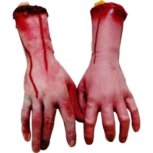 Party Supplies Vivid Human Arm Hand Bloody Dead Body Parts Haunted House Halloween Stage Props