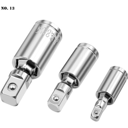 1/4" 3/8" 1/2" Universal Joint Set Ratchet Angle Extension Bar Socket Adapter Manual and Pneumatic Bendable Adapter Socket Tools