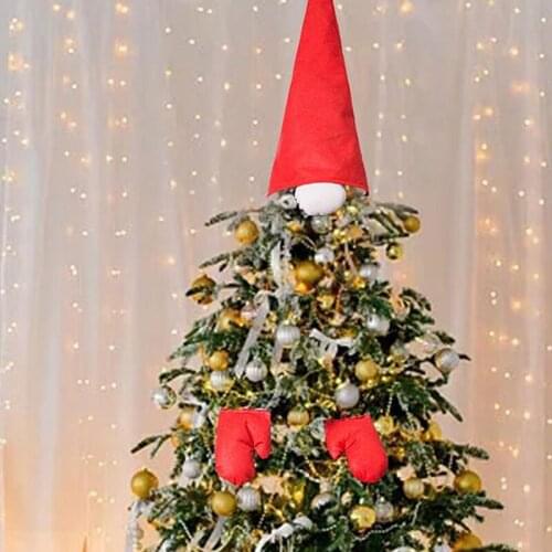Christmas Tree Hat Decoration Doll Ornament Pendant Creative Tree Top Star Decoration Christmas At Home Quarantine