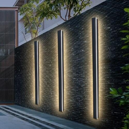 Outdoor Waterproof Modern LED Wall Lights Living Room Bedroom Corridor Porch Black Indoor Wall Lamp Lighting AC220V