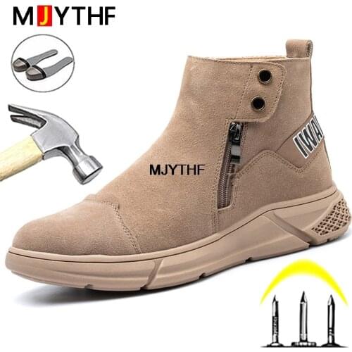High Quality Work Safety Boots Men Indestructible Shoes Work Sneakers Safety Shoes Construction Anti-puncture Steel Toe Shoes