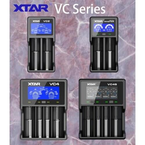 XTAR VC2 VC2 plus VC4 VC2S VC4S battery charger for 10440/16340/14500/14650/18350/18500/18650/18700/21700/20700/17500