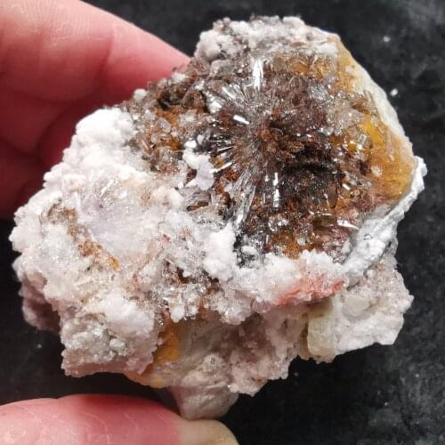 171gNatural rare popcorn aluminum fluoride anhydrite and fluorite intergrowth crystal healing energy stone decorated QUARTZ GEM