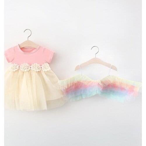 4 pieces/lot) 2021 New Arrival Girls Summer Dress 052703