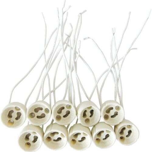 GU10 led lights bulb base halogen socket led lamp holder ceramic body wire connection socket