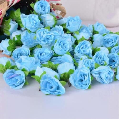 50PCS Foam Rose Artificial Flowers Head Handwork DIY Little Box Bud Multi Colors For Wedding Wall Flower Arrangement Decorated