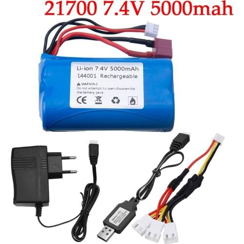 7.4V Li-ion Battery For Wltoys 144001 12428 RC Car Battery 3000mah upgrade 5000mah 7.4 V Lithium battery for rc car boats trucks