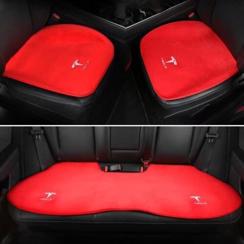 Car Seat Cover Protector Mat Pad for Tesla model 3 Model S Model X Front Rear Flannel Seat Cushion Non Slide Keep Warm in Winter