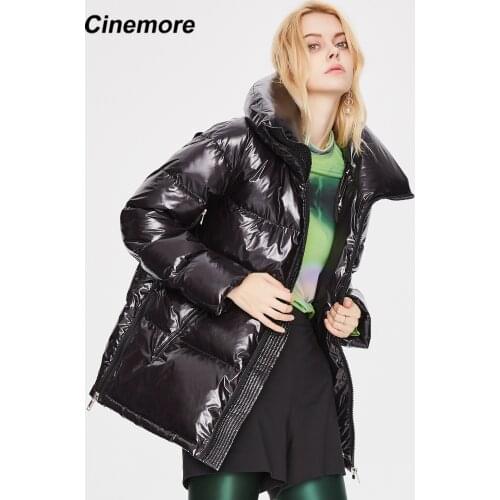 Cinemore 2020 Winter New Fashion Womens white duck down jacket women Short stylish silhouette Parkas trend Brand cloak 82045
