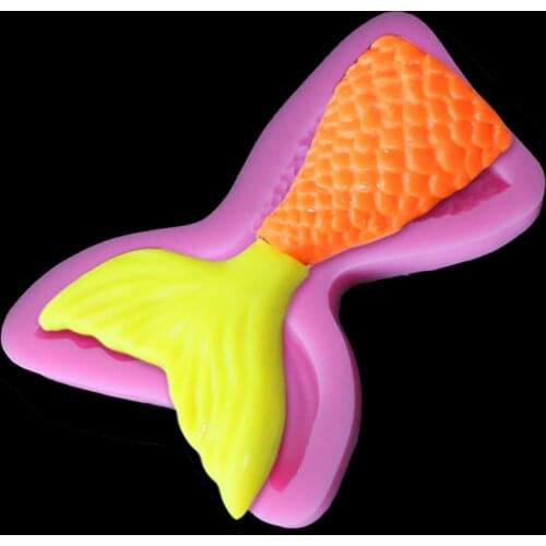 DIY Mermaid Mold Fondant Cake Silicone Molds Cupcake Mould Baking Tools Chocolate Halloween Fish Gift