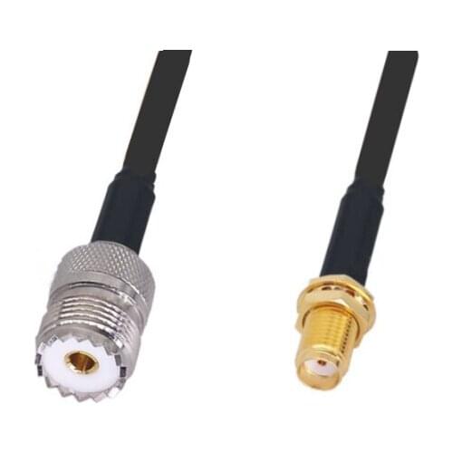 SMA Female to UHF PL259 Female Connector Low Loss LMR195 RF Coaxial Extension Jumper Cable