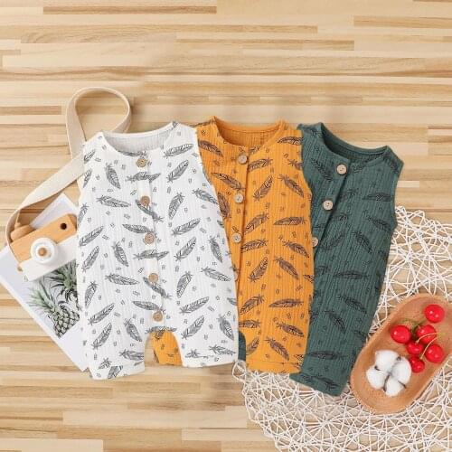 Newborn Infant Baby Romper Outfits Girls Boys Summer Floral Button Romper Jumpsuit Outfits Bebes Accesorios Recien Nacido