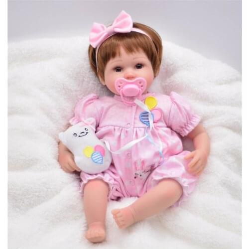 16inch Reborn silicone Baby Dolls Toy bb reborn Birthday fashion handmade Xmas Gift adorable girl Play House Bonecas toys