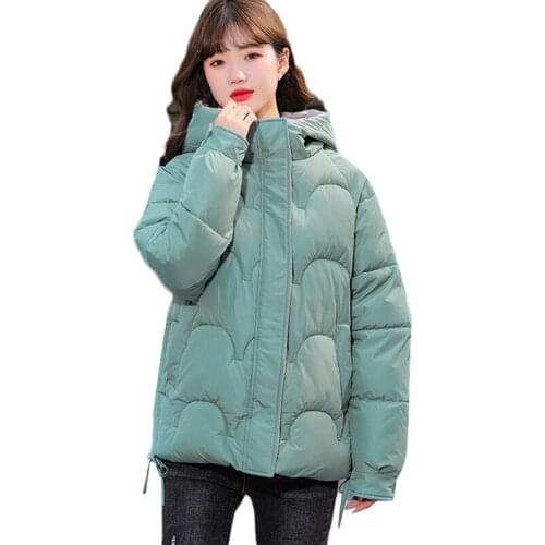 2021 New Winter Jacket Coat Women Fashion Hooded Short Jackets Winter Warm Women Clothing Casual Parkas Cotton Padded Coats 3XL