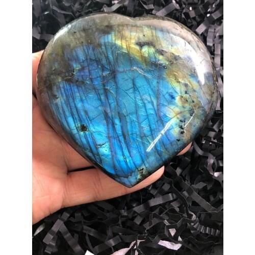 Labradorite Heart Moonstone Positive Energy Reiki Gems Crystal Heart Healing