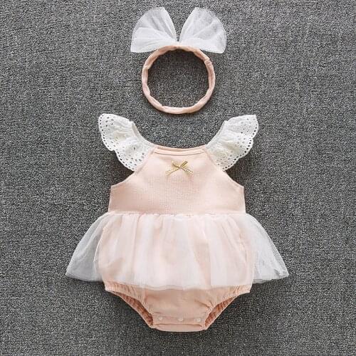 Ruffles Sleevelss Summer Baby Girl Bodysutis Princess Infant Girl Jumpsuit Onesie Clothes