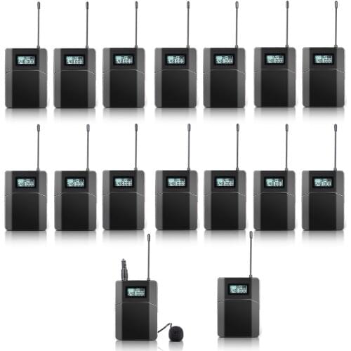 Best quality 100m RF stereo Wireless Microphone For Tour Guide Conference Teaching (15pcs receivers+1 pcs transmitter)