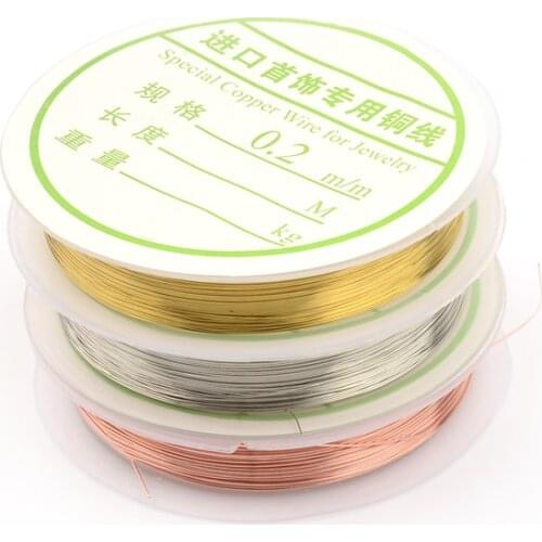 0.2-1mm Silver/Gold/Rose Gold Copper Wire For Bracelet Necklace DIY Colorfast Beading Wire Jewelry Cord String for Crafts Making