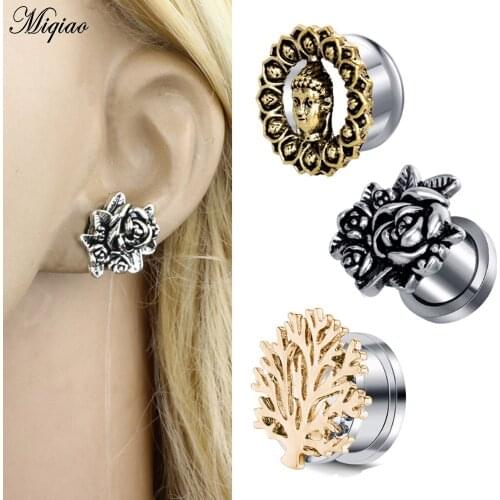 Miqiao 6pcs Stainless Steel Ear Plug and Tunnels Piercing Body Jewelry Ear Stretchers Expander6-16mm