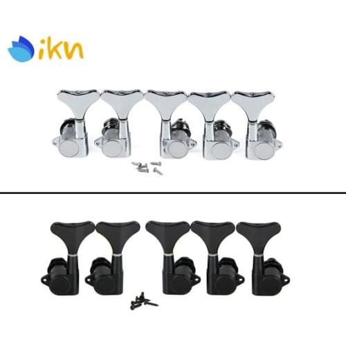 New 5pcs Sealed Electric Bass Tuning Pegs Keys Machine Heads Tuners 2L3R Chrome /Black Choose for 5 String Bass