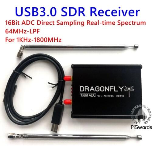 New USB3.0 SDR Receiver With 16Bit ADC Direct Sampling Real-Time Spectrum For 1KHz-1800MHz RX103