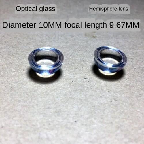 Optical Glass Plano-Convex Lens Lens Diameter 10MM Focal Length 9.67MM Half-ball Lens Concentrating LED Mirror