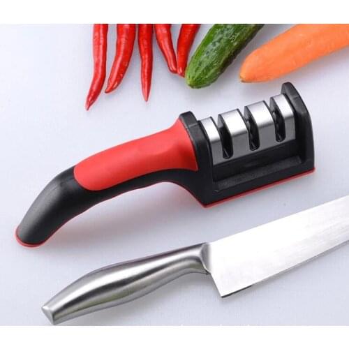 Wholesale 144pcs/lot Knife Sharpener Quick Sharpener Professional 3 Stages Sharpener Knife Grinder Non-Slip Silicone Rubber