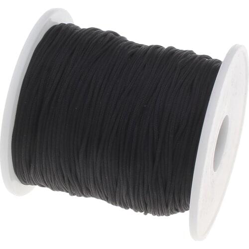 Wholesale 80M/Spool 1MM Mix Color Nylon Black Chinese Knotting Macrame Cord Braided DIY Beading European String Thread