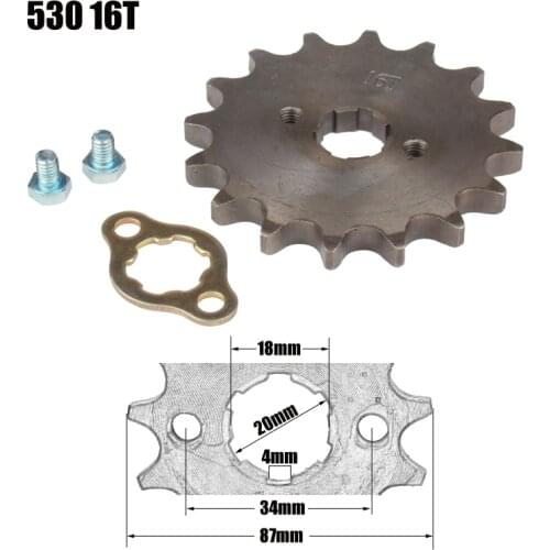 Front Engine Sprocket Star 530 16T 20mm For 530 Chain With Locker Motorcycle Dirt Bike PitBike ATV Quad Parts