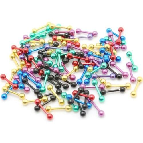 Body piercing jewelry mix color 3mm ball stainless steel dumbell small earrings barbell 100pcs mix lot wholesale 2015