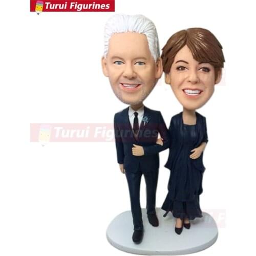 Custom Bobblehead Wedding Cake Topper Personalized Wedding Anniversary Cake Topper Custom Bobblehead Clay Figurine Wedding Anniv