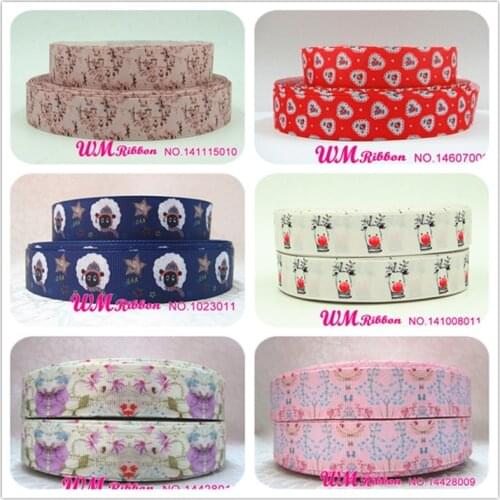 Q&N wholesale/OEM Ribbon NT design 7/8inch 22mm Cute cartoon Printed Grosgrain Ribbon 50yds/roll free shipping