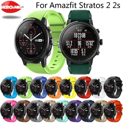 For Amazfit Stratos 2 2s smart watch strap Silicone bands bracelet belt for xiaomi huami amazfit band Replacement For Samsung S3