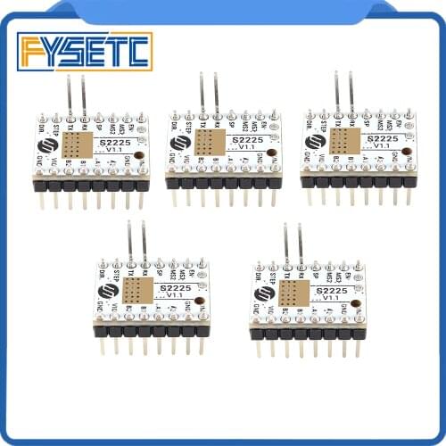 5pcs TMC S2225 V1.1 Replace TMC2208 TMC2209 Stepping Motor TMC2225 UART Stepsticks Mute Driver 256 Microsteps Current 2A Peak