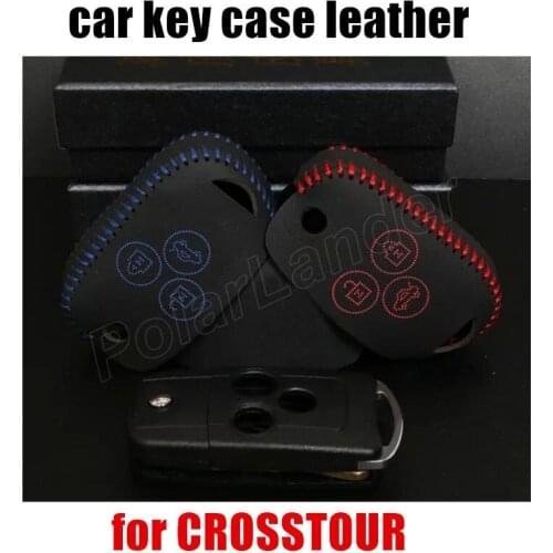 Only Red genuine leather car key case fit for HONDA 11 CIVIC CROSSTOUR leather cover sewing by hand fashion goods hot sale