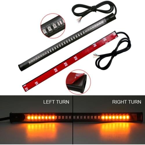 Motorcycle Light For SUV LED 48 SMD Bar Strip Flexible License Plate Lamp Tail Brake Stop Turn Signal Lights Integrated 3528 Red